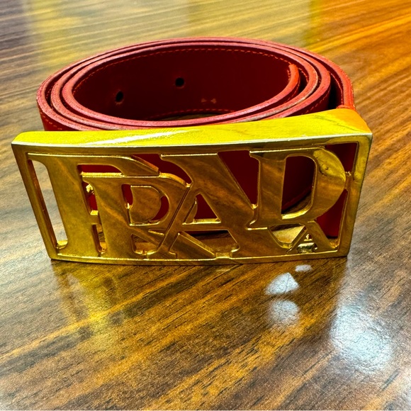 Women Prada belt with gold buckle size 32 - Picture 1 of 6